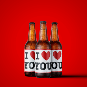 Kærlighed på flaske - Økologisk specialøl med personlig hilsen - Perfekt til Valentins Dag