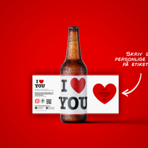 Kærlighed på flaske - Økologisk specialøl med personlig hilsen - Perfekt til Valentins Dag